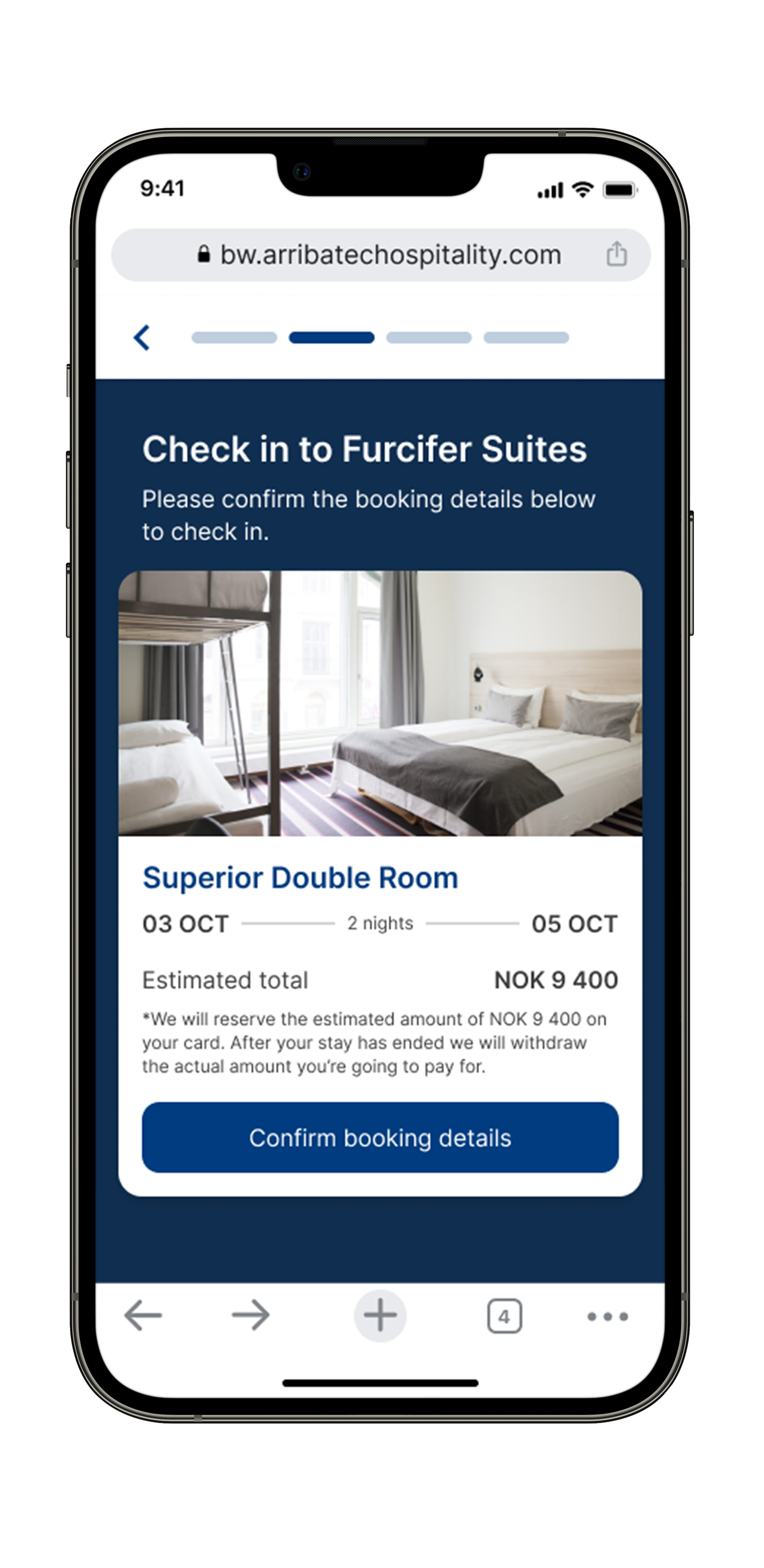 Appless mobile check-in app for hotels