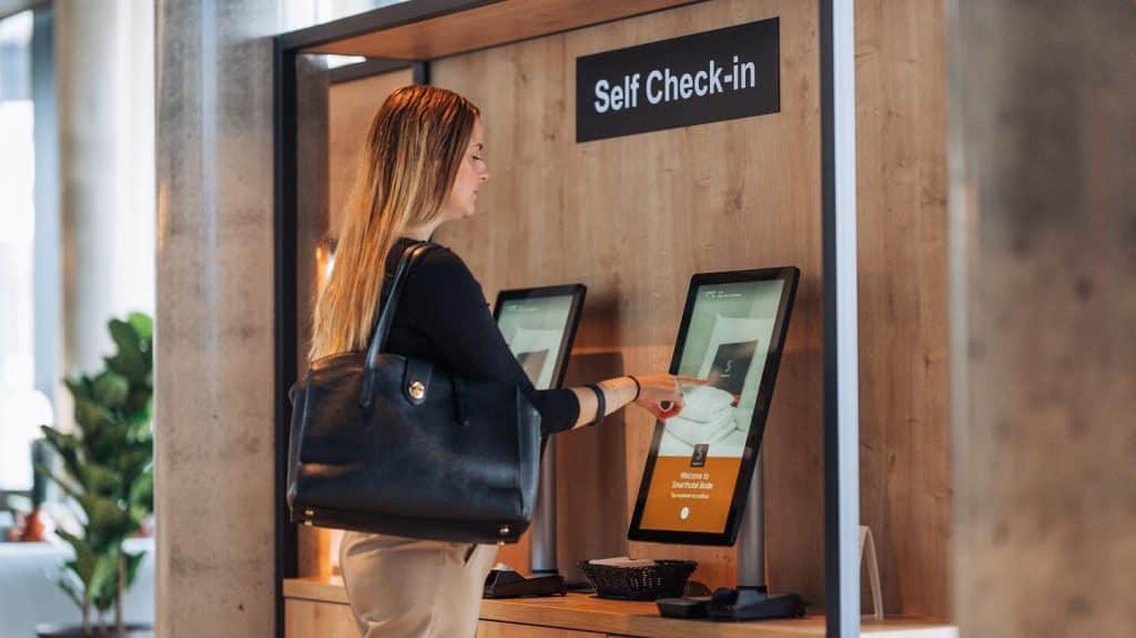 Self-service kiosk integrated with payment solution