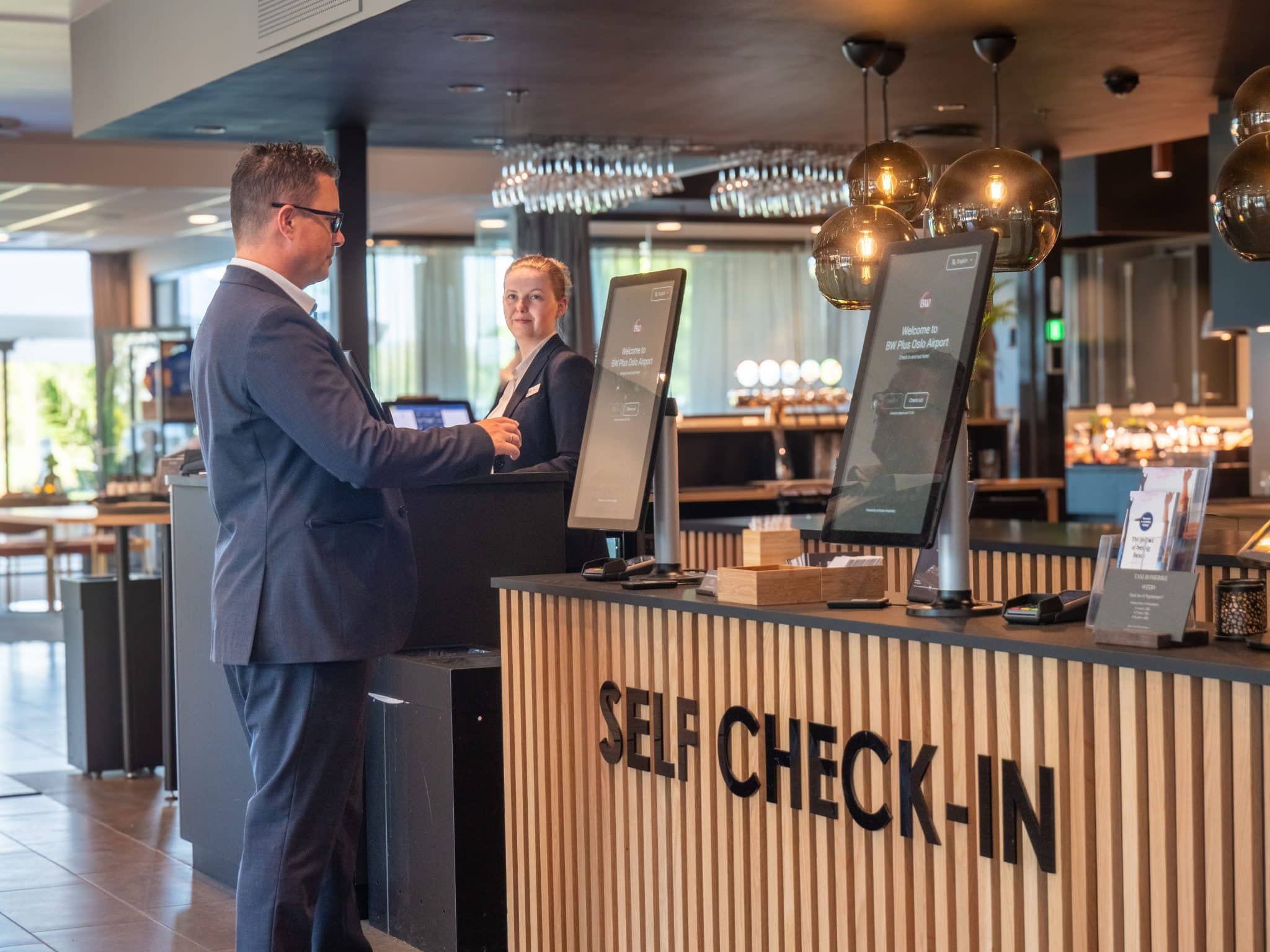 Best Western Oslo Airport reception self-service check-in